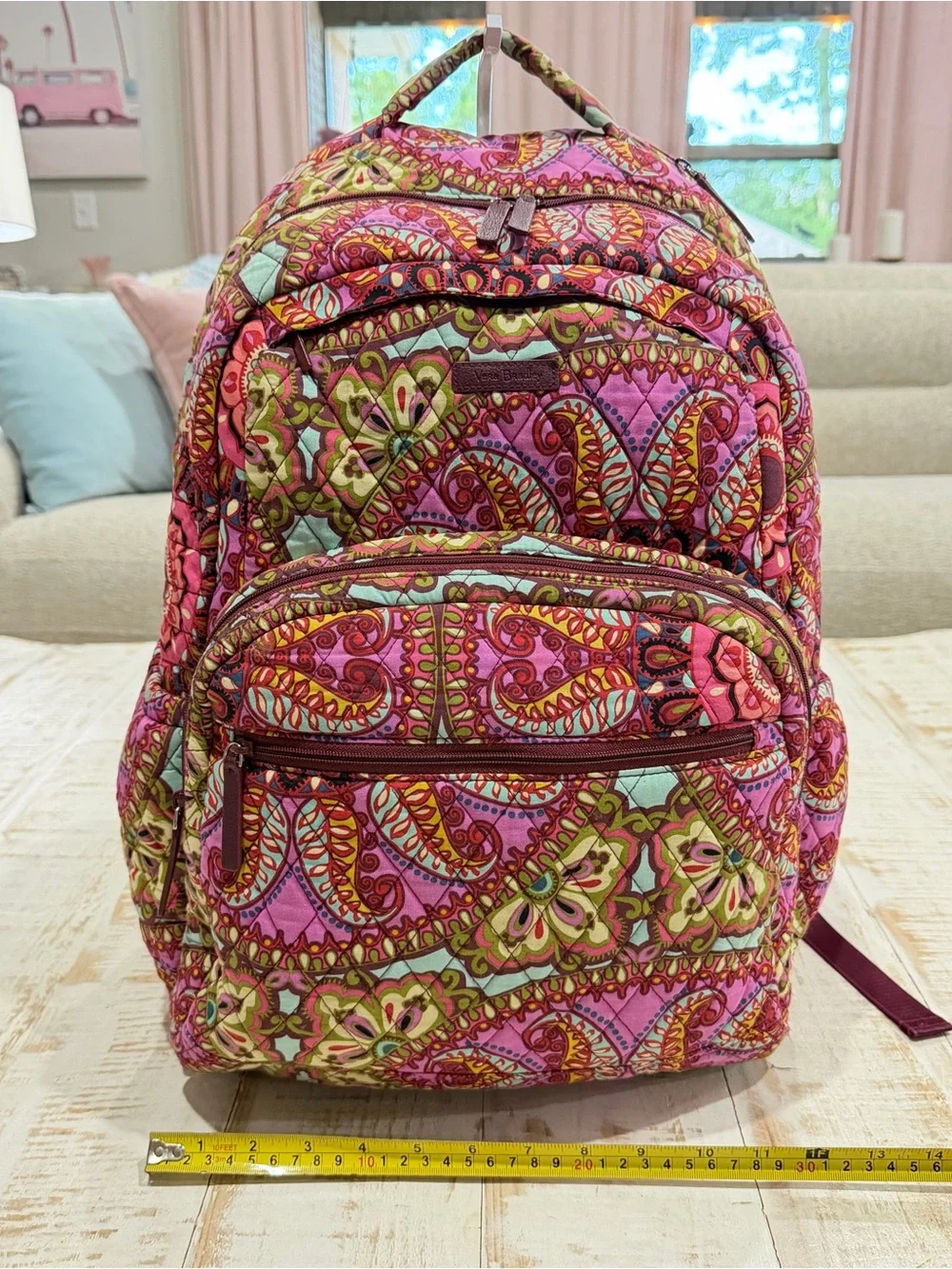 VERA BRADLEY Essential Large Backpack in Resort Medallion Retired Bohemian Pink